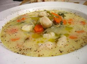 Delicious cod fish soup Cod fillet soup
